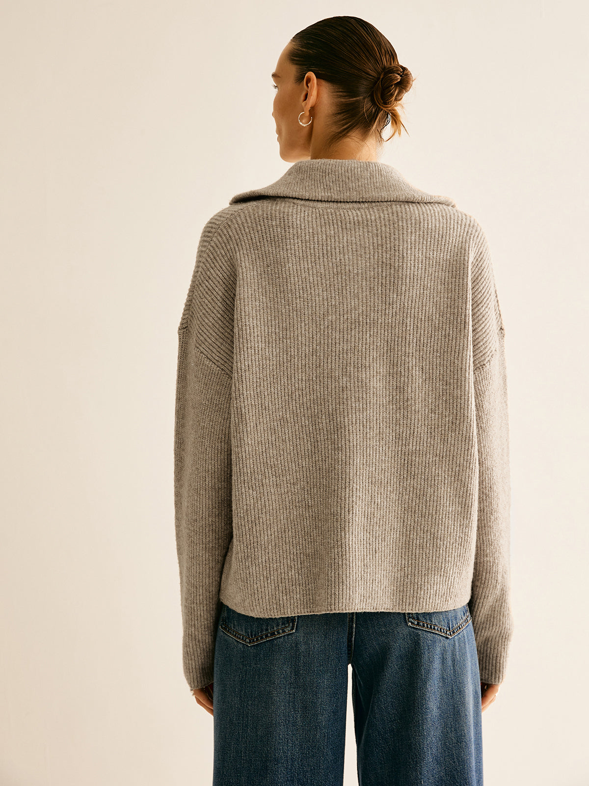 Wool-Blend Zipper Sweater Co-ords-Massicos