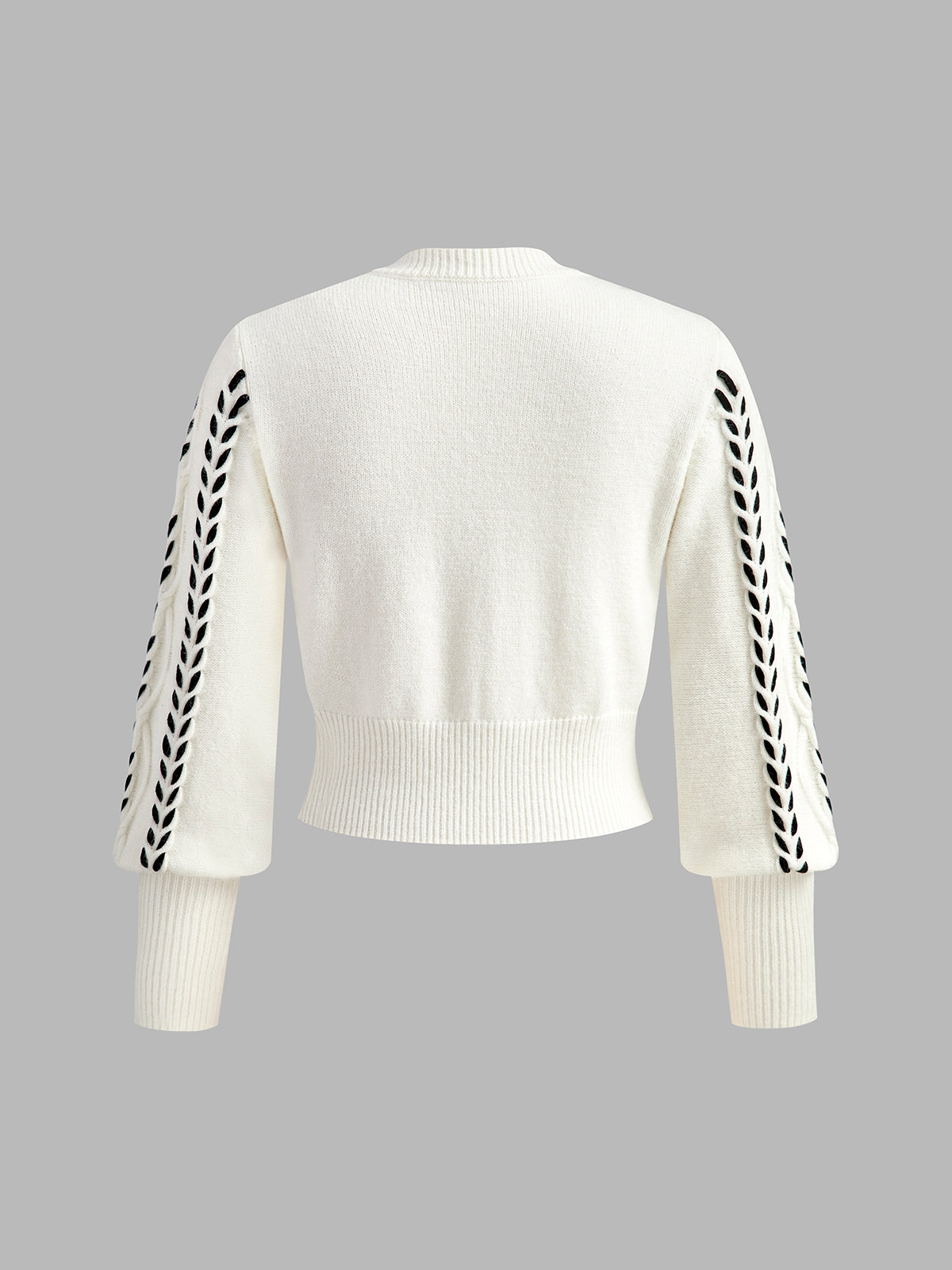 Contrast Binding Cinched Sweater-Massicos