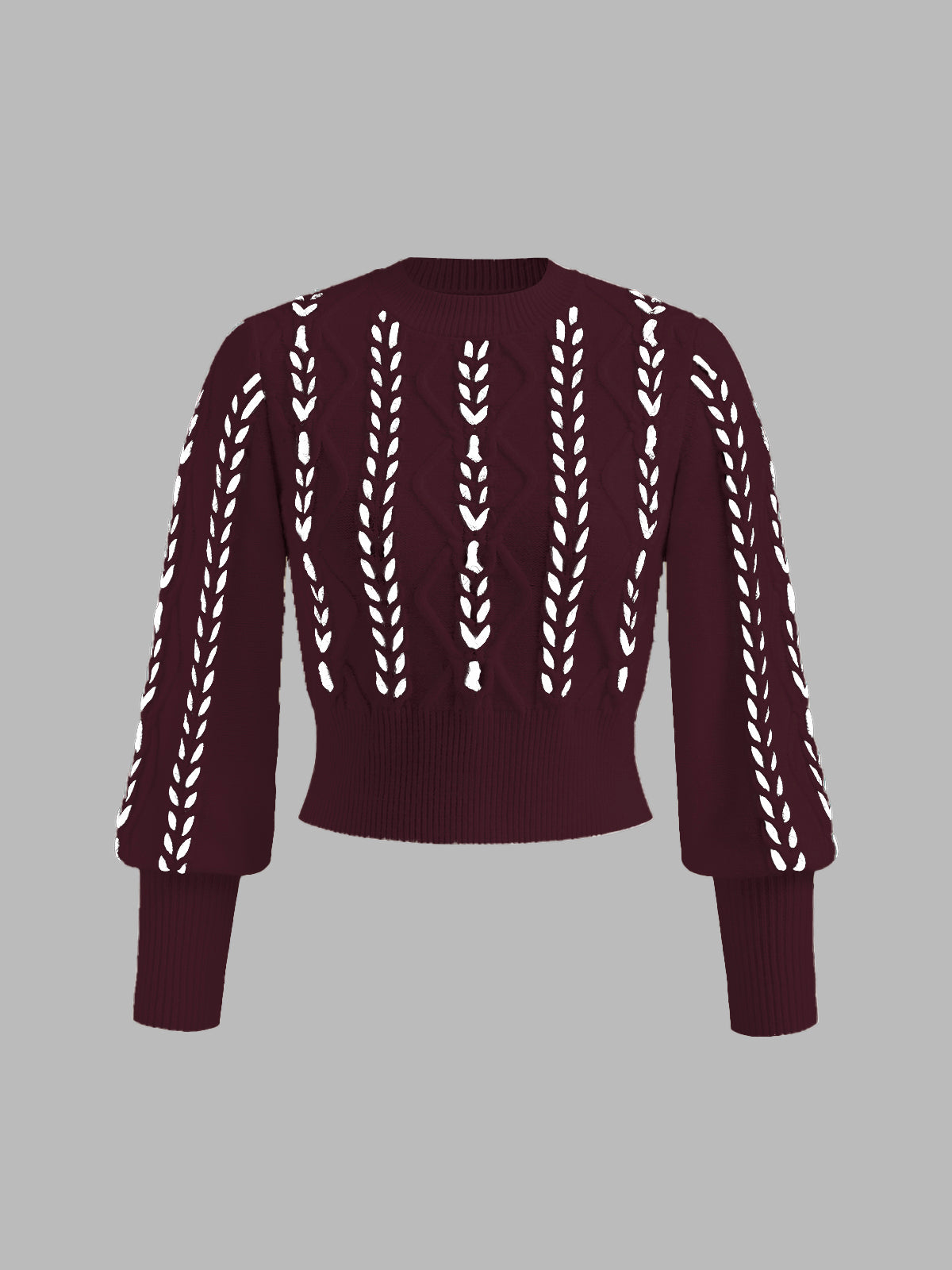 Contrast Binding Cinched Sweater-Massicos