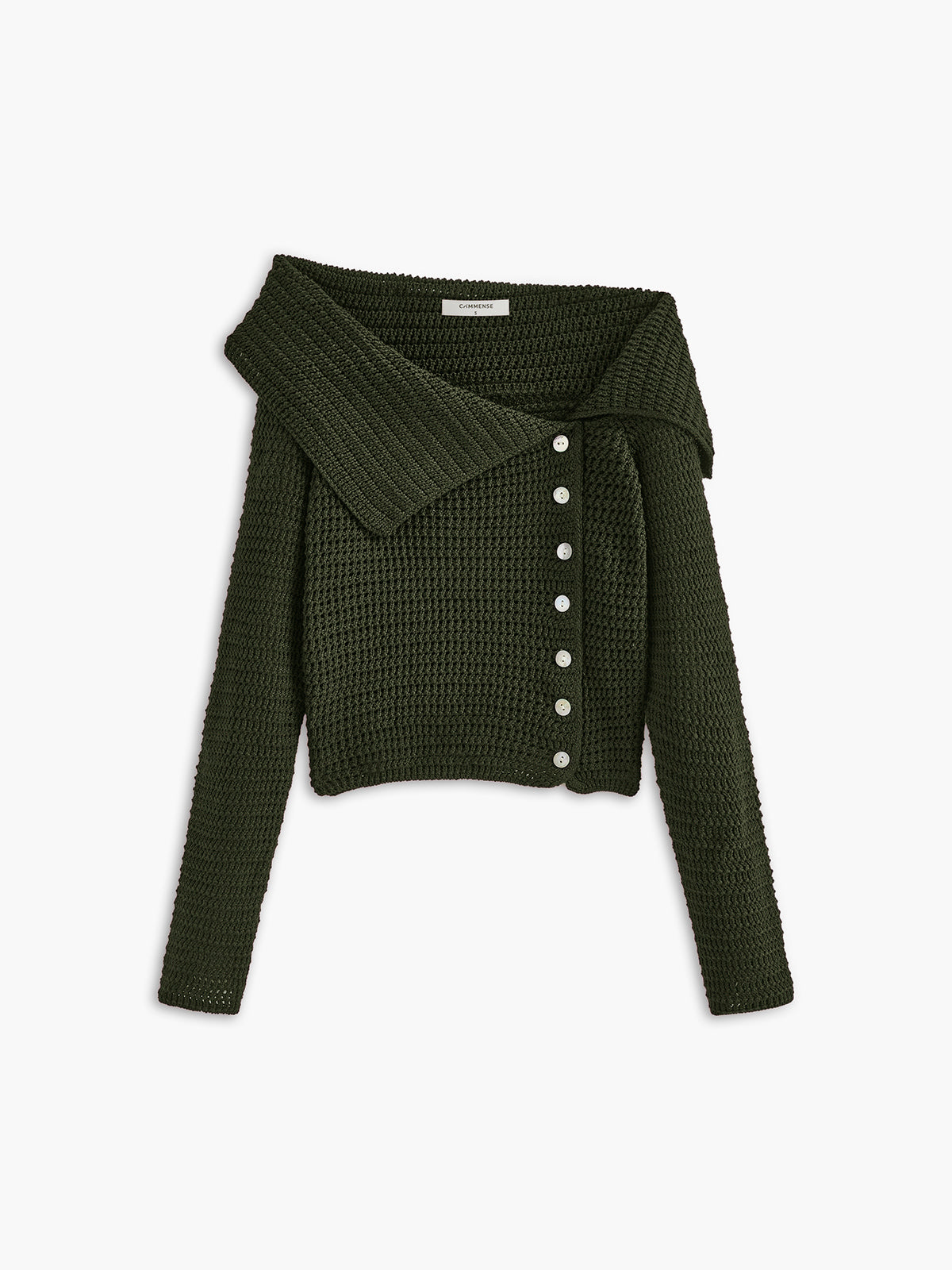 Asymmetrical Breasted Knit Top-Massicos