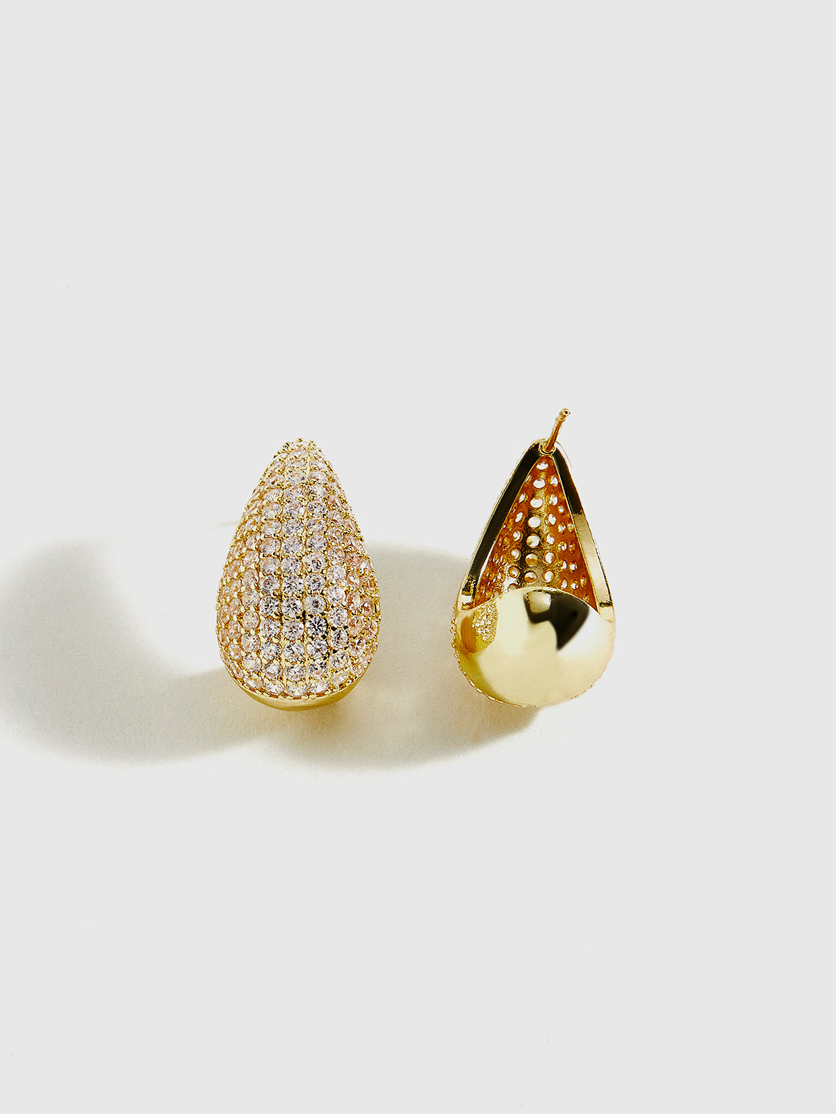 Copper Set Zircon Stud Earrings-Massicos