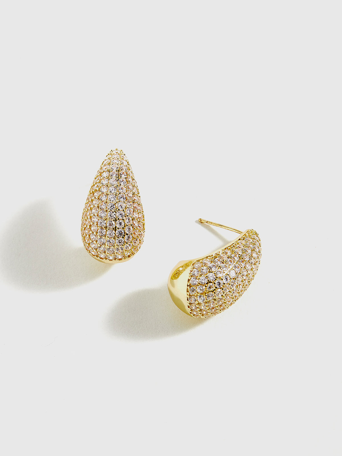 Copper Set Zircon Stud Earrings-Massicos