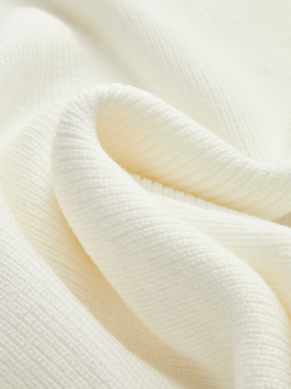 Cross-Over Collar Cold-Shoulder Sweater-Massicos