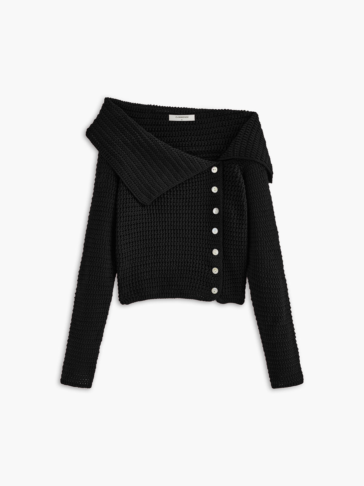 Asymmetrical Breasted Knit Top-Massicos
