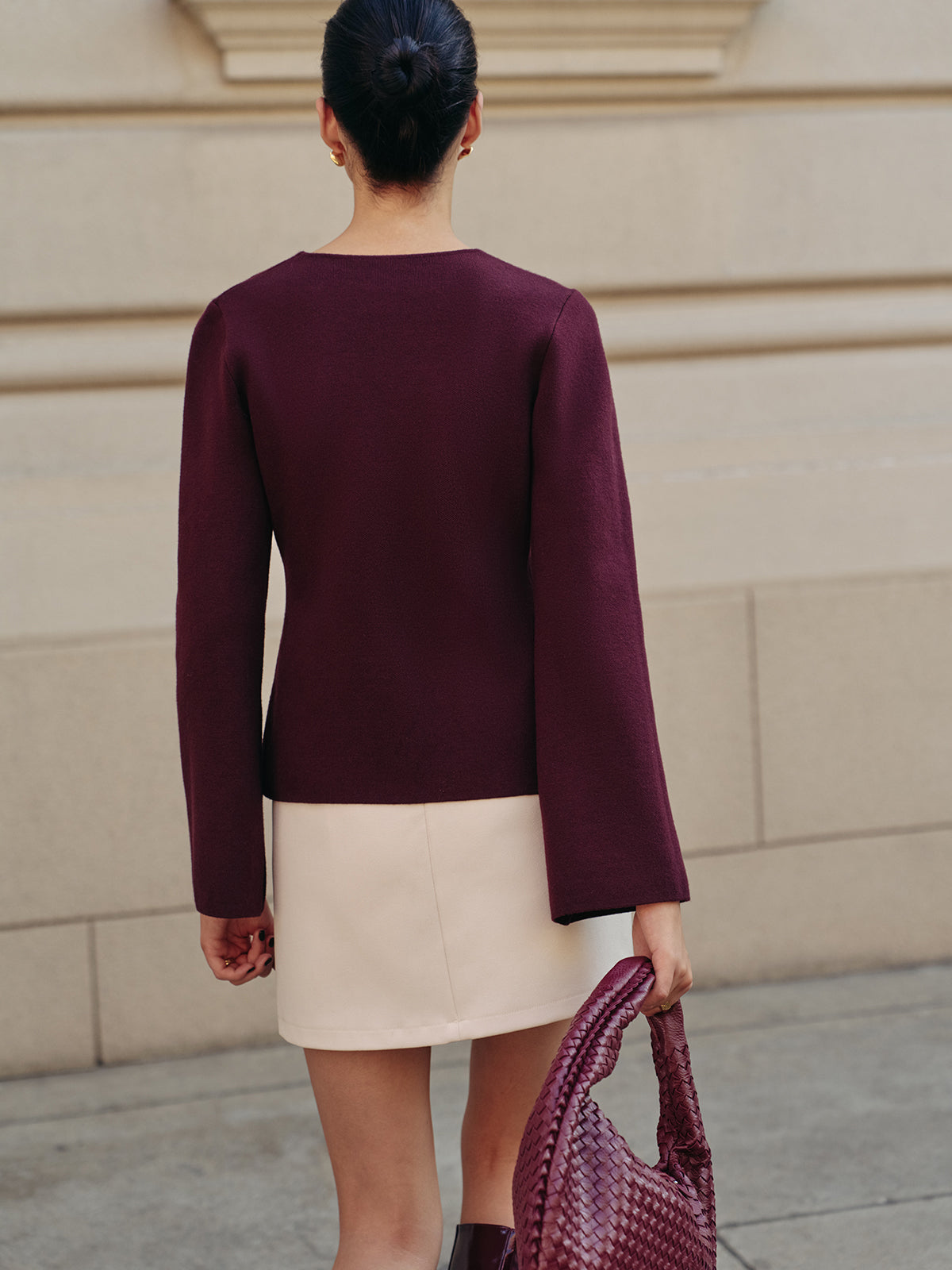 V-Neck Button Warm Cardigan-Massicos
