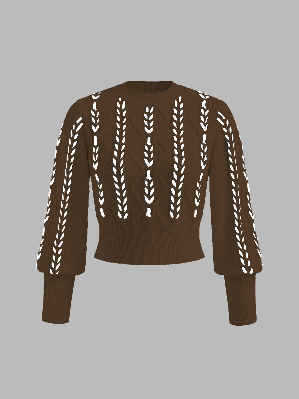 Contrast Binding Cinched Sweater-Massicos
