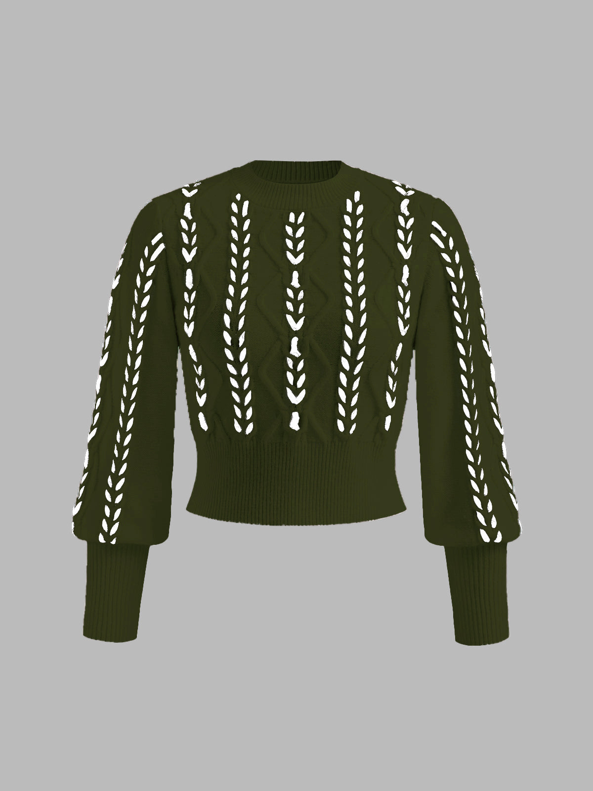 Contrast Binding Cinched Sweater-Massicos