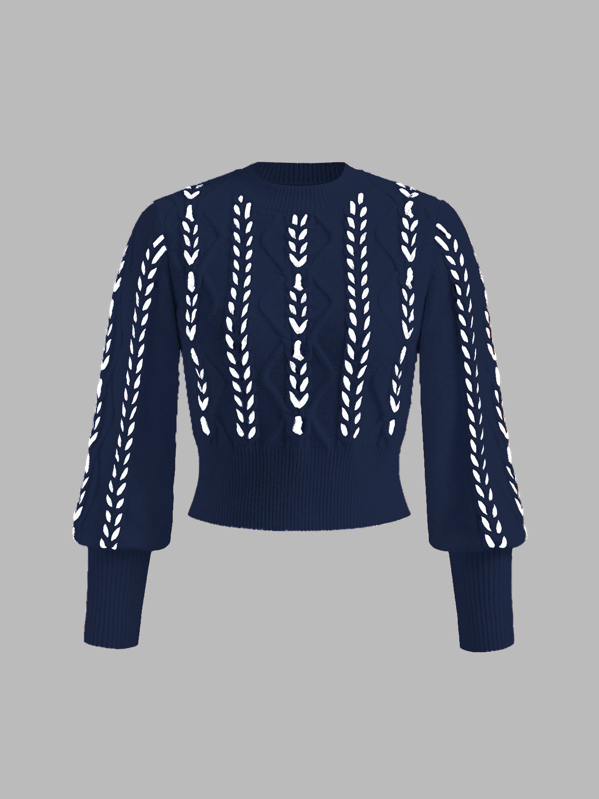 Contrast Binding Cinched Sweater-Massicos