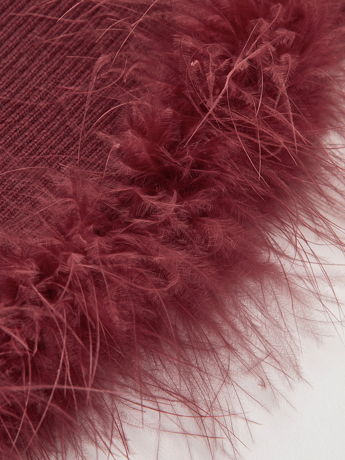 Feather Trim Wool-Blend Slim Sweater-Massicos