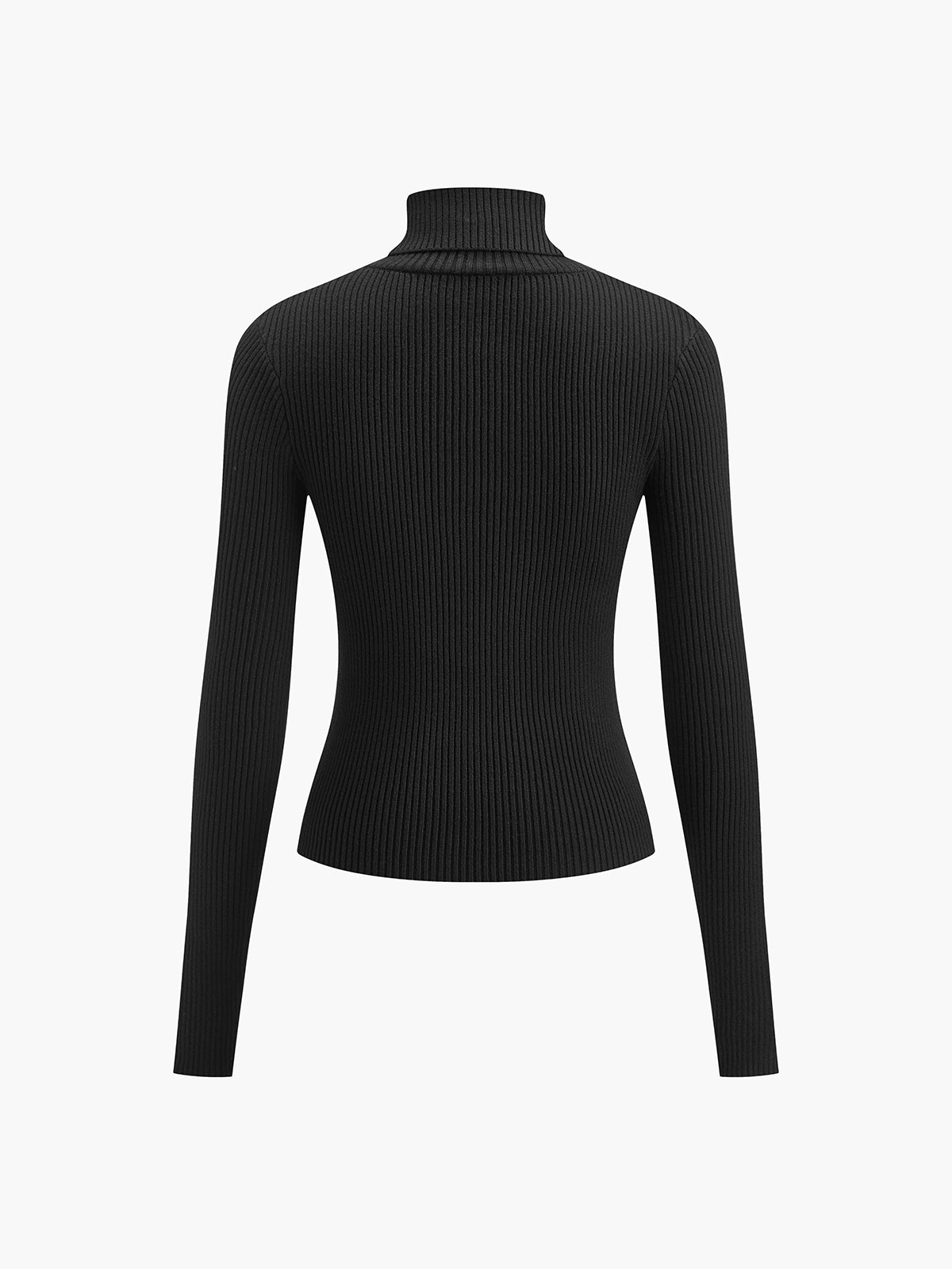 Minimalist Turtleneck Slim Knit Top-Massicos