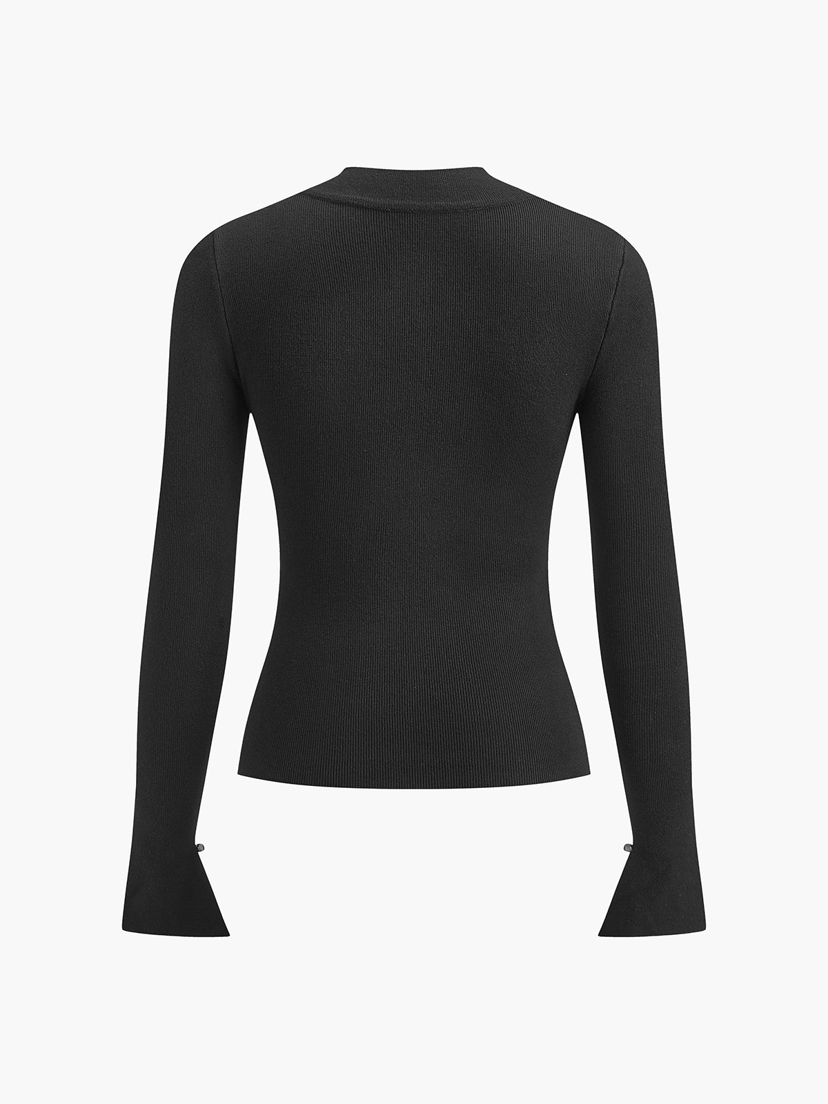 Plain Cutout Skinny Sweater-Massicos
