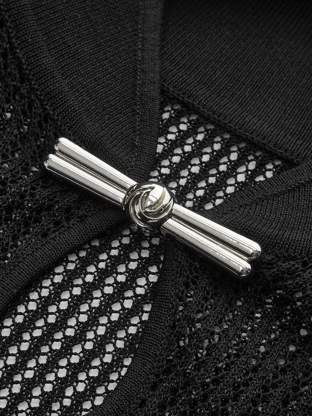 Keyhole Neckline Semi-Sheer Knit Top-Massicos