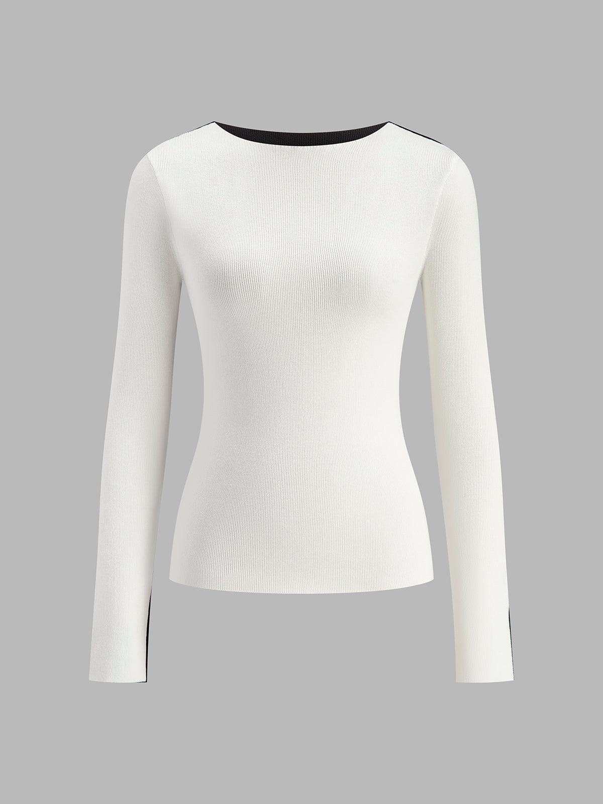 Two Tone Panel Knit Top-Massicos