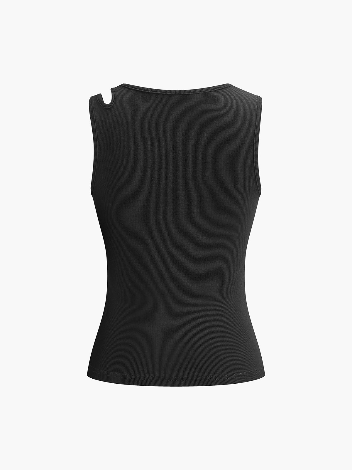 Semi-Sheer Cutout Tank Top-Massicos