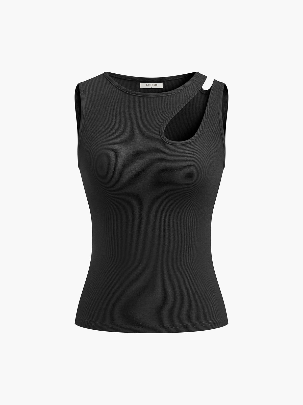 Semi-Sheer Cutout Tank Top-Massicos