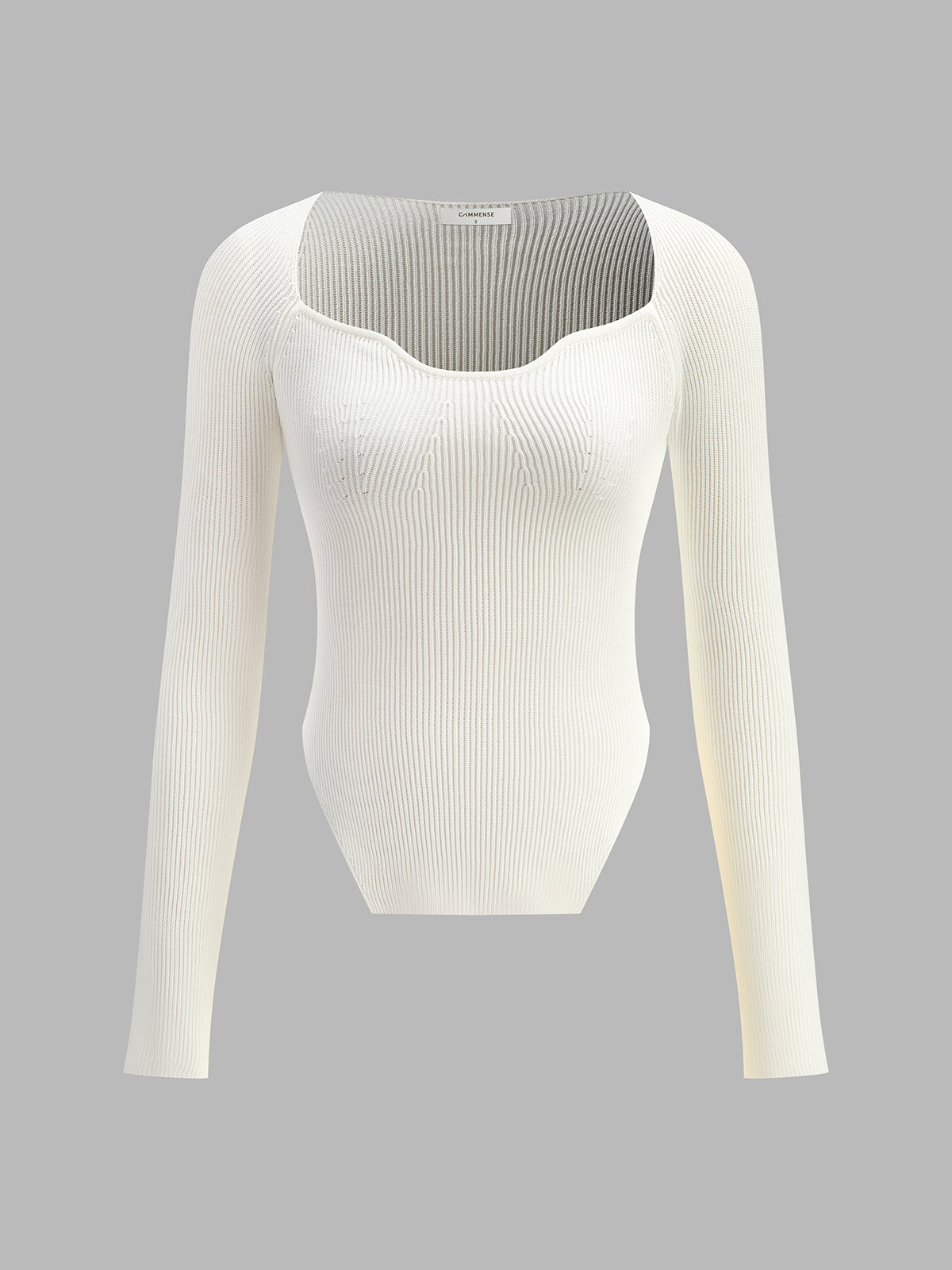 Sweetheart Long Sleeve Knit Top-Massicos