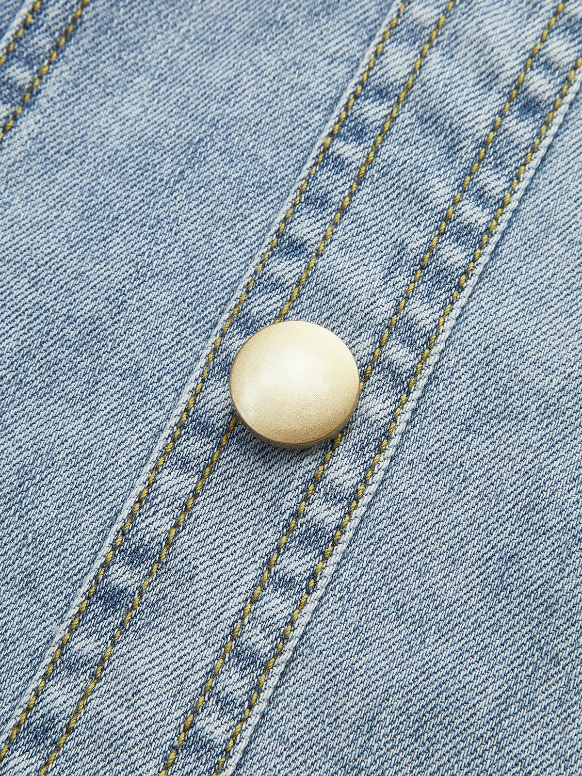 Button-Front Denim Sleeveless Dress-Mesadic