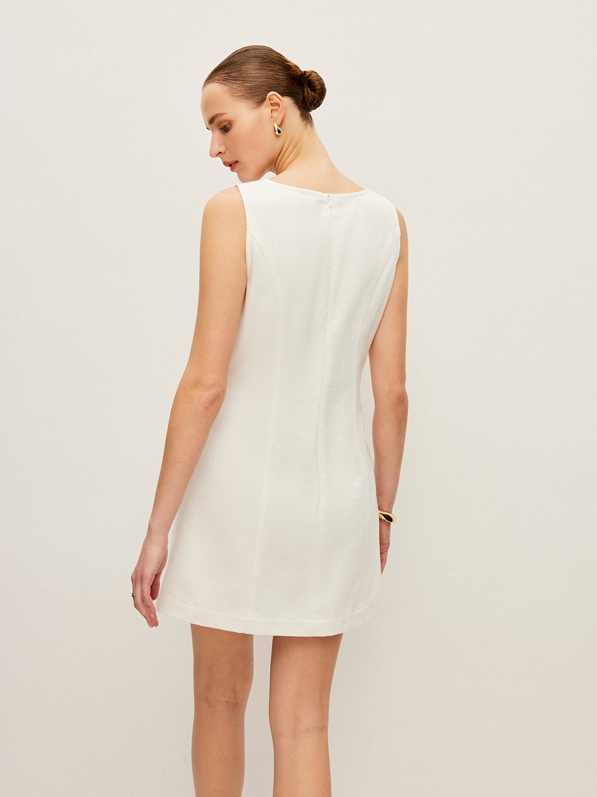 Sleeveless Denim Dress-Mesadic