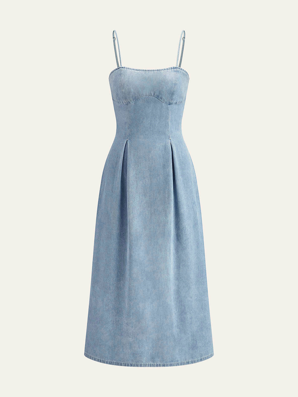 Minimalist Zipper Denim Dress-Mesadic