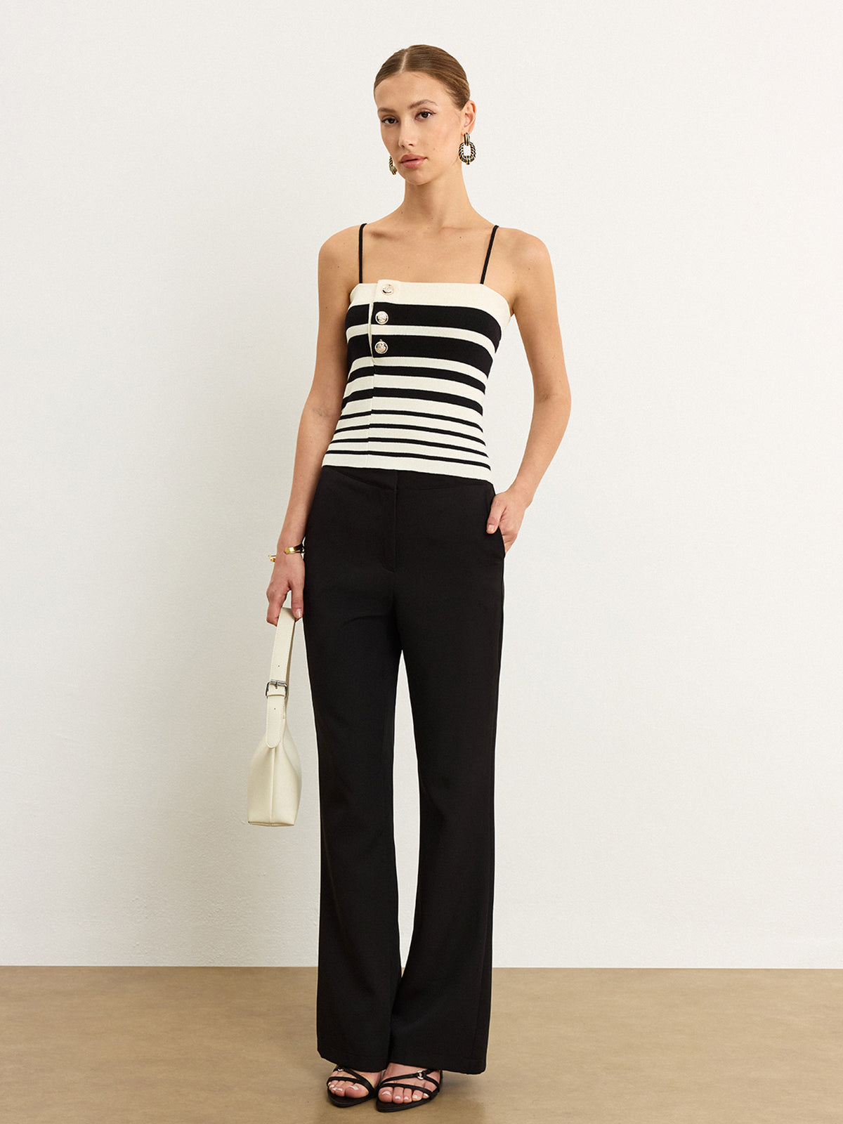 Striped Knit Tank Top-Massicos
