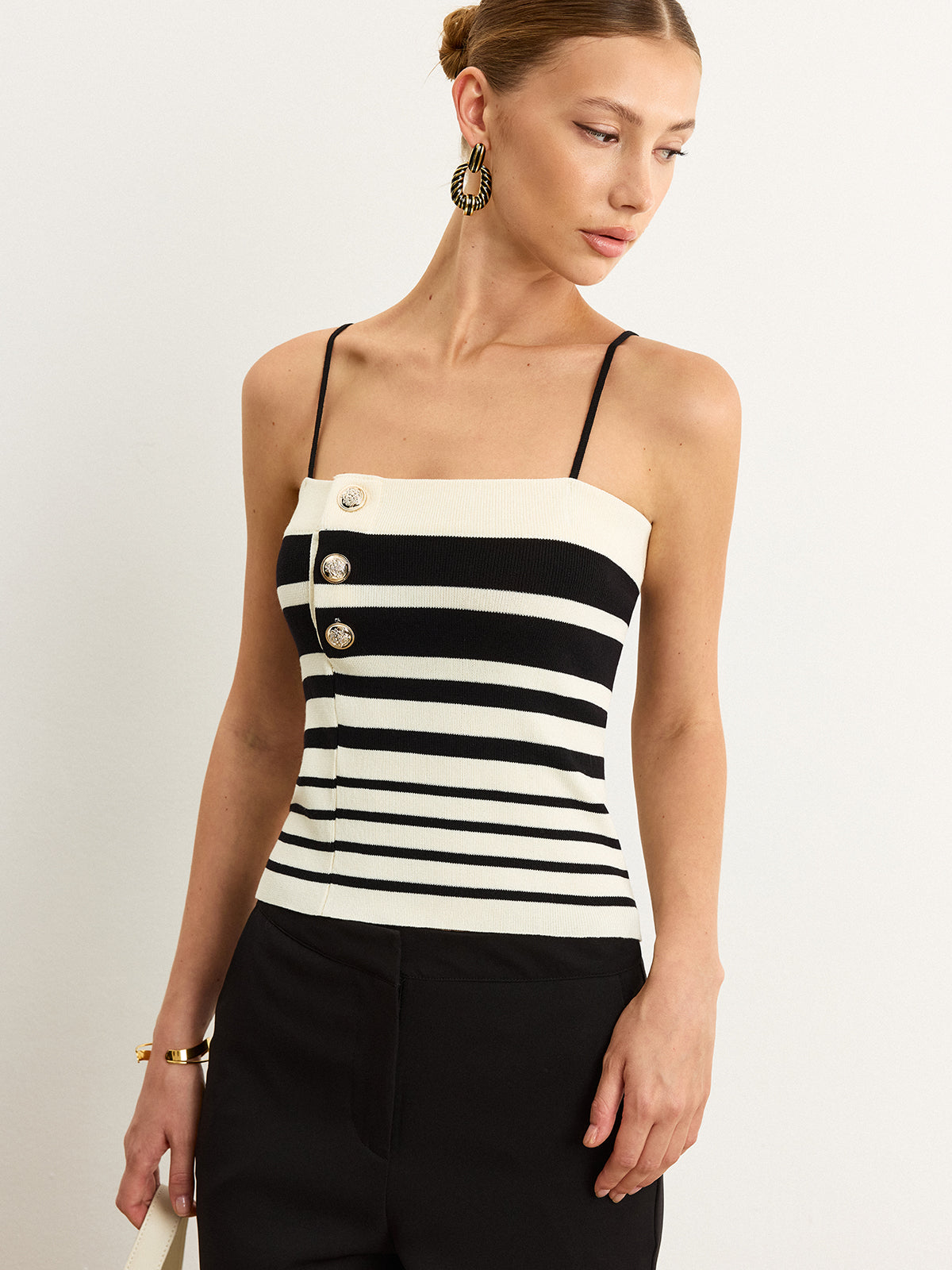 Striped Knit Tank Top-Massicos