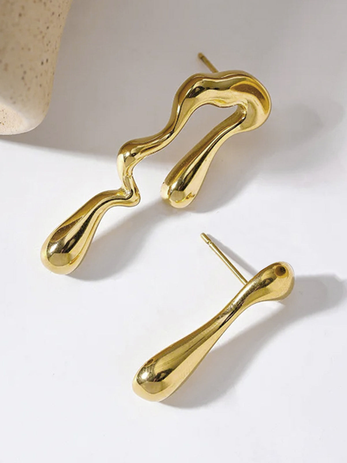 Asymmetrical Water Drop Earrings-Massicos