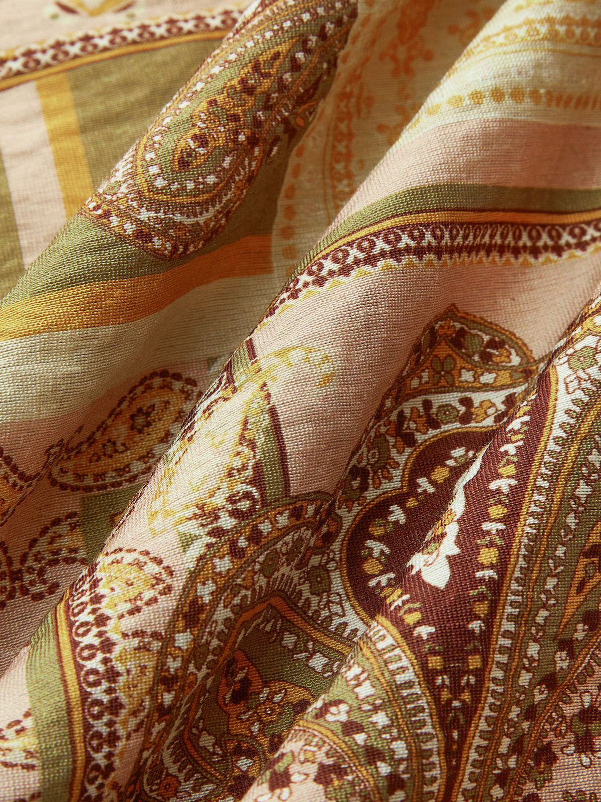 Paisley Print Spaghetti Strap Midi Dress-Mesadic