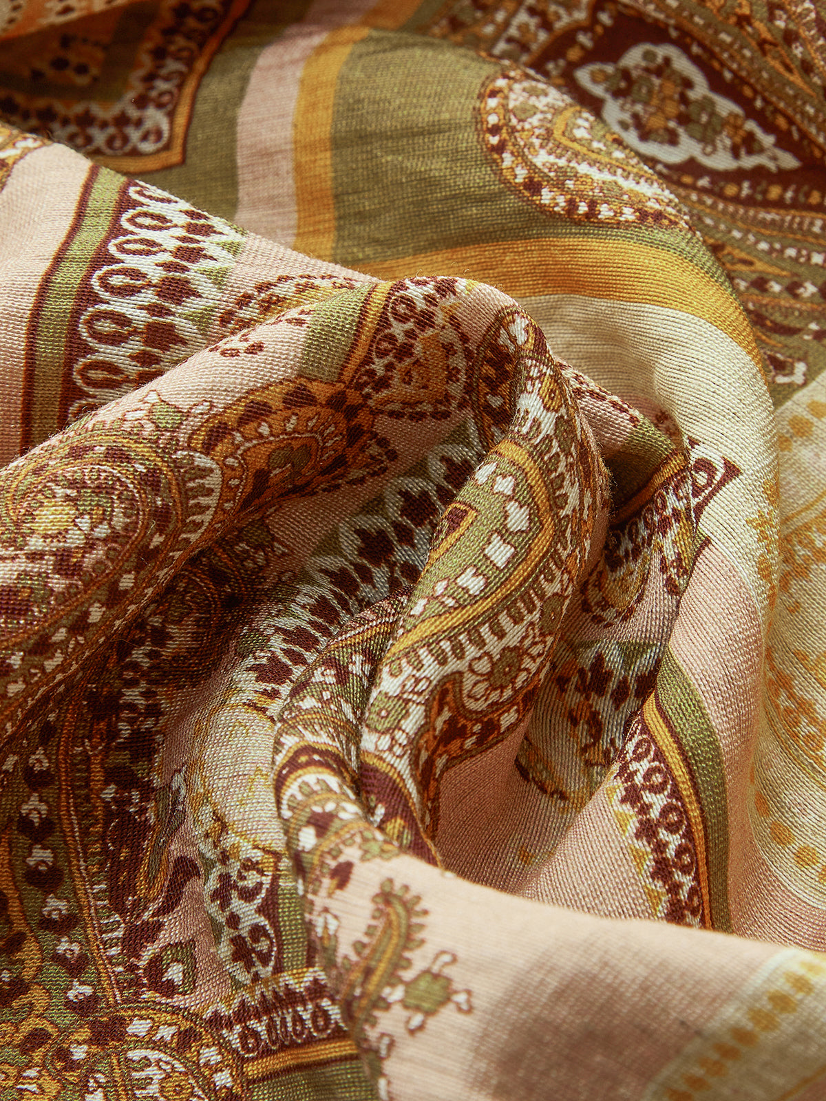 Paisley Print Spaghetti Strap Midi Dress-Mesadic