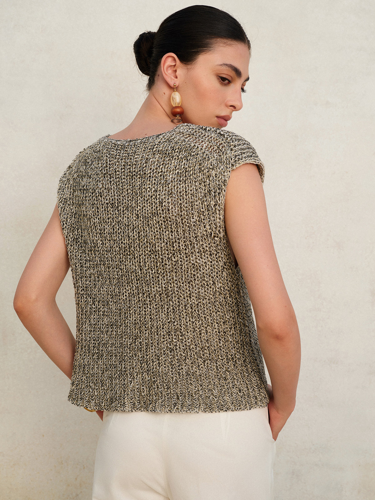 Knit Button-Down Vest-Massicos