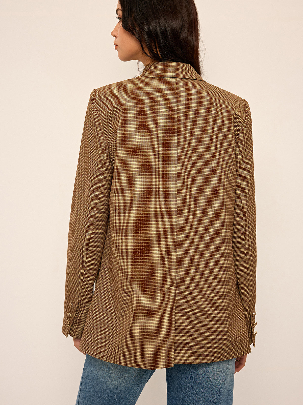 Houndstooth Oversized Blazer-Massicos