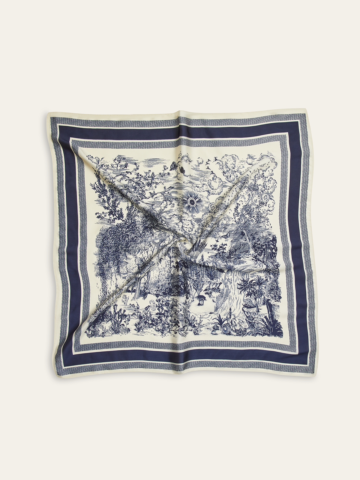 Landscape Print Square Scarf-Massicos