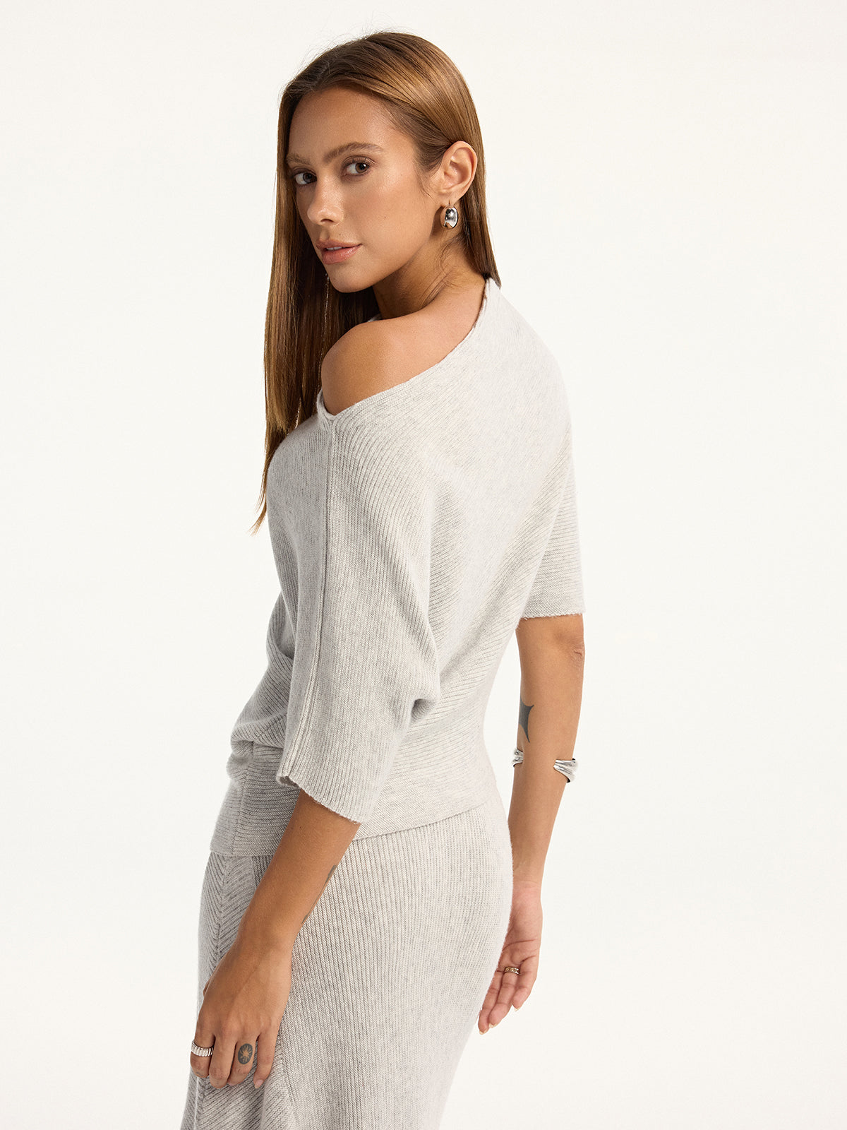 Wool-Blend Off-Shoulder Knit Top-Massicos