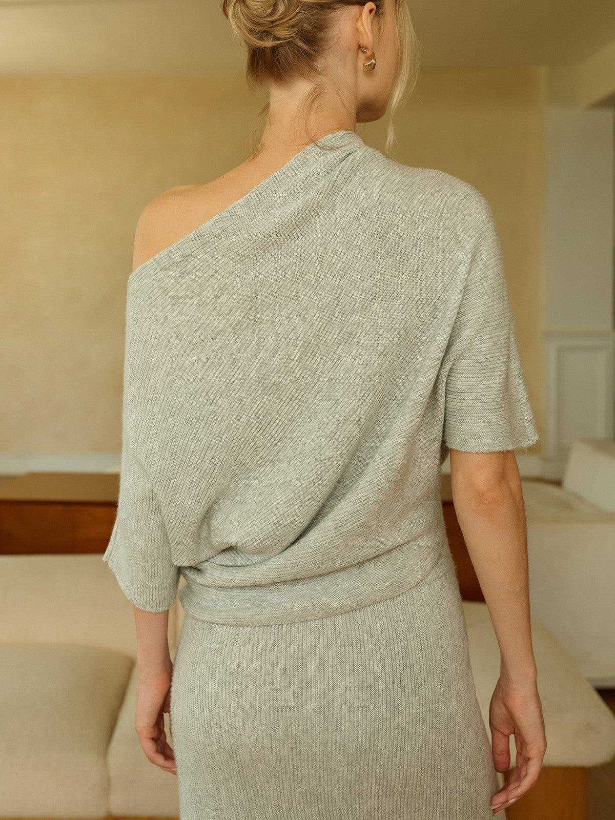 Wool-Blend Off-Shoulder Knit Top-Massicos