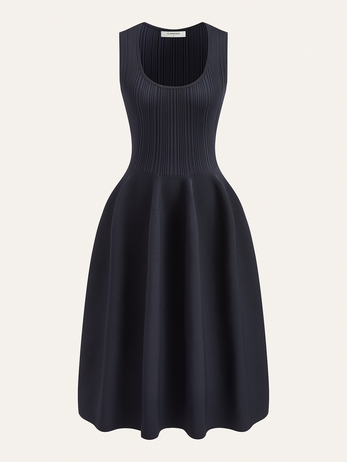 Ribbed Knit Flare Sweater Dress-Massicos
