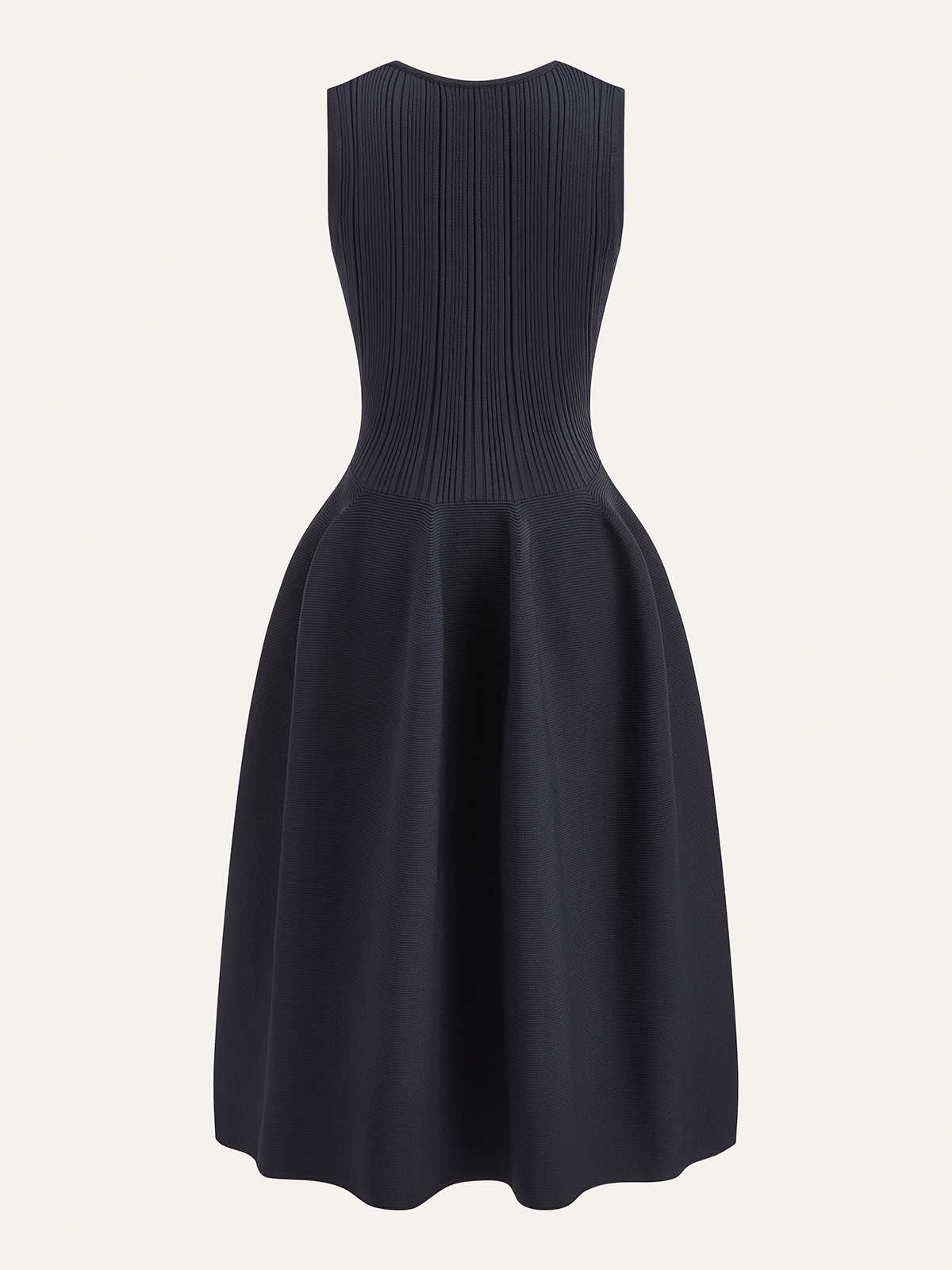 Ribbed Knit Flare Sweater Dress-Massicos