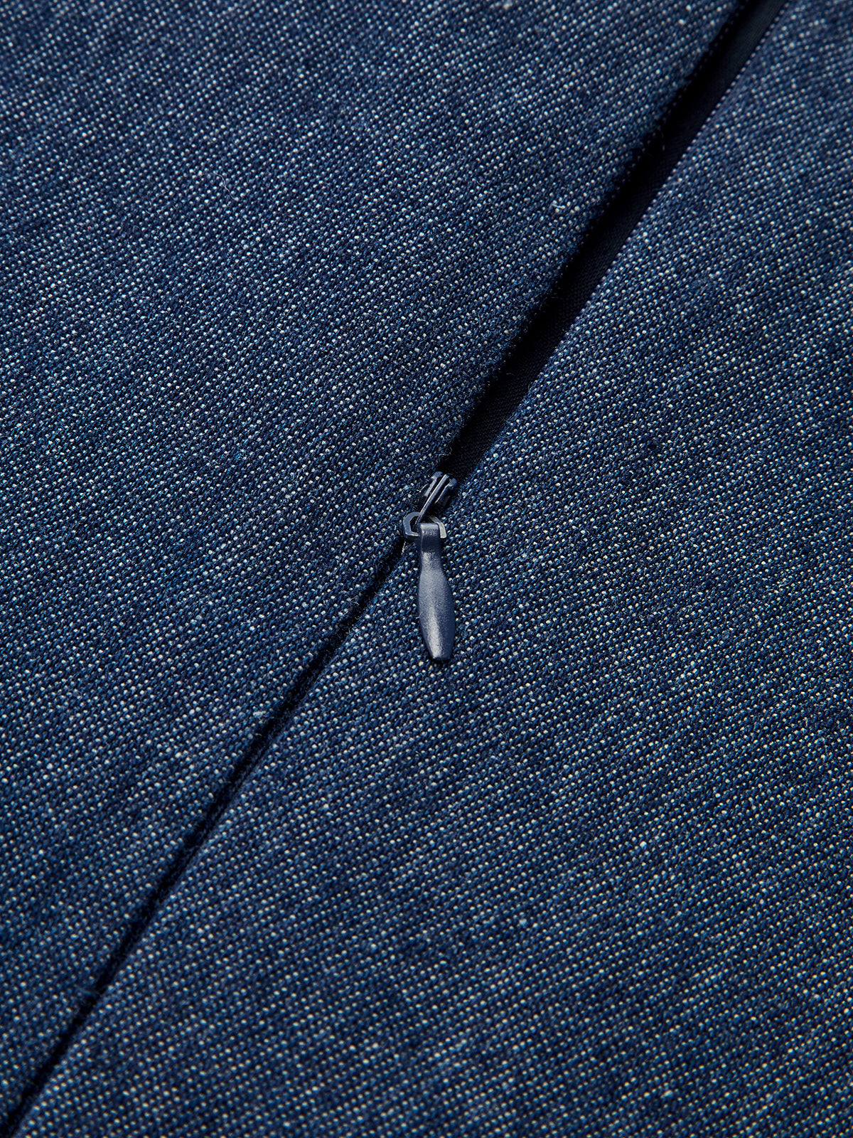 Metal Detail Denim Pleated Sleeveless Dress-Mesadic