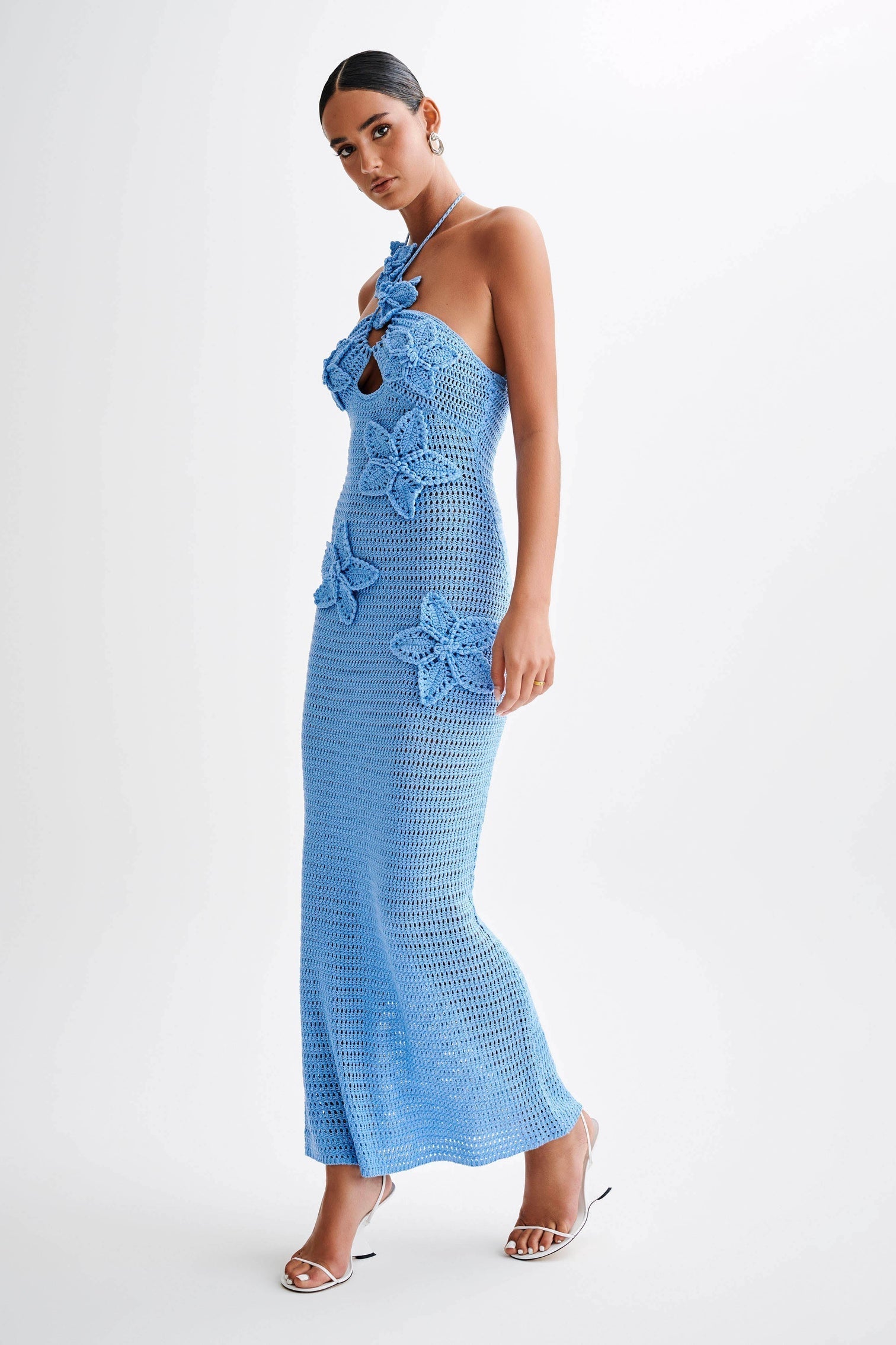 Beverly Floral Appliqué Crochet Maxi Dress-ROVOLE