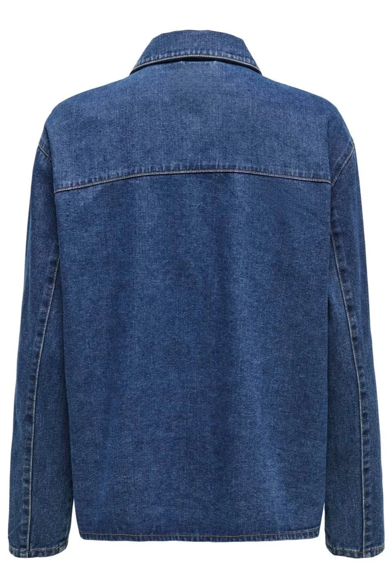 Tie Dark Blue Denim Jacket-ROVOLE