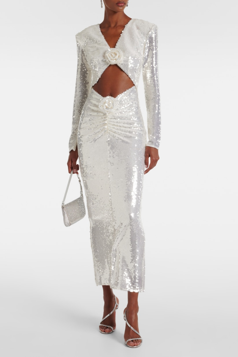 Bellamy Sequin Cutout Maxi Dress-ROVOLE