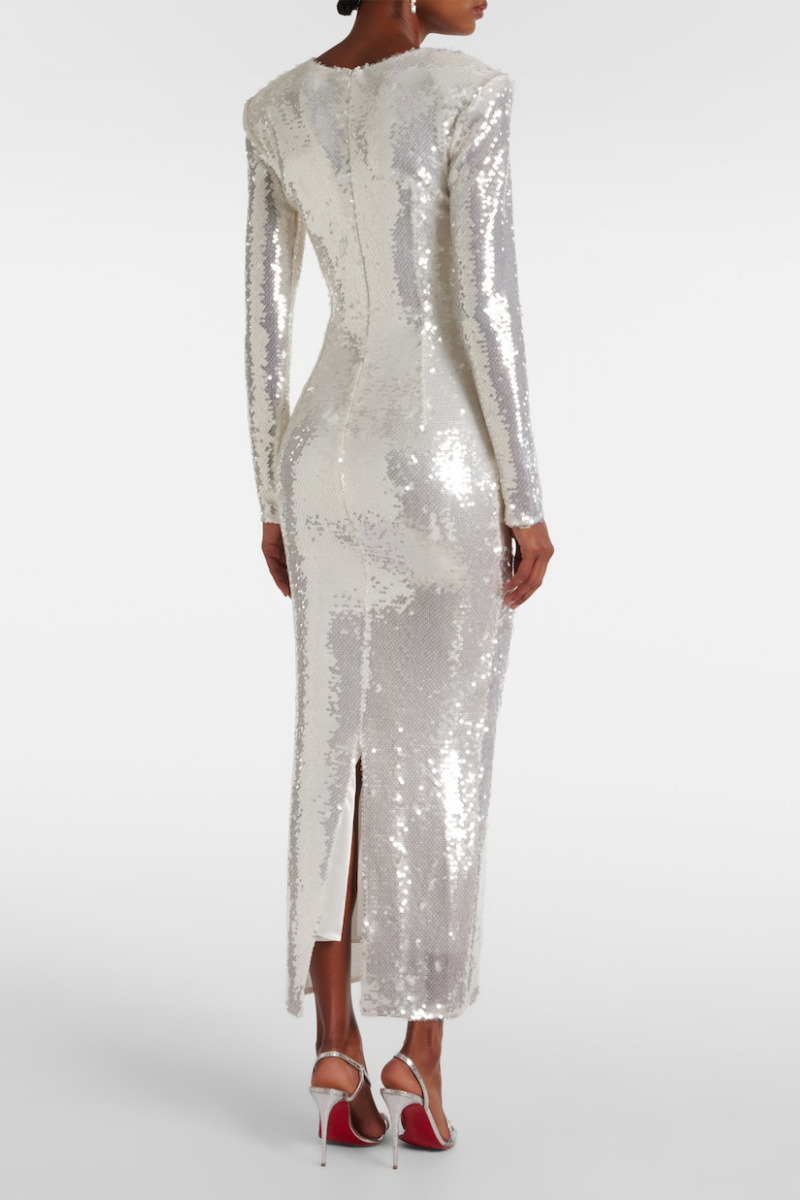 Bellamy Sequin Cutout Maxi Dress-ROVOLE