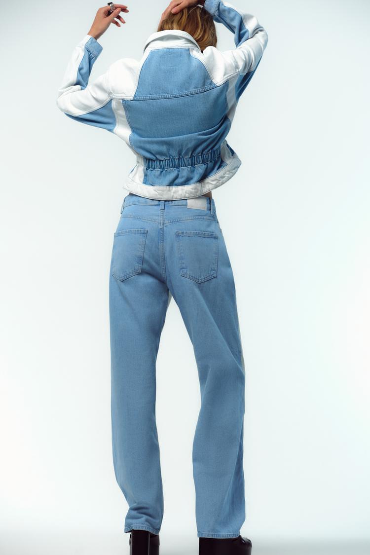 Straight mid-rise denim suit