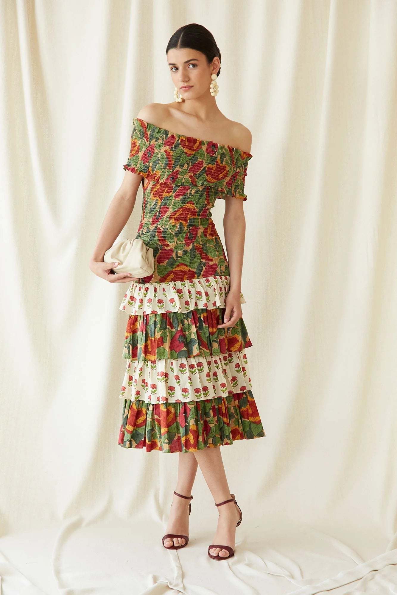 Multicolor May Midi Dress-ROVOLE