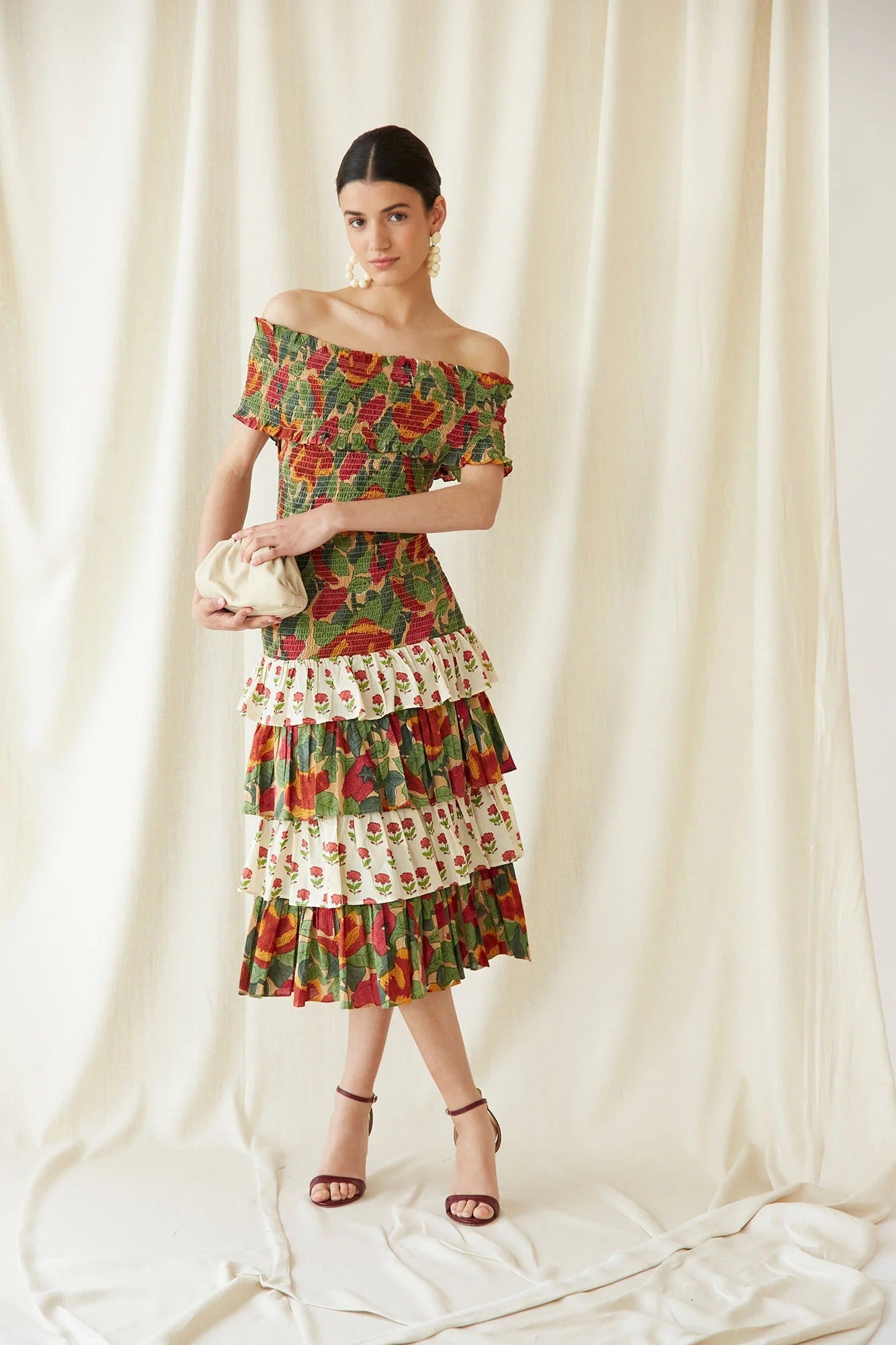 Multicolor May Midi Dress-ROVOLE