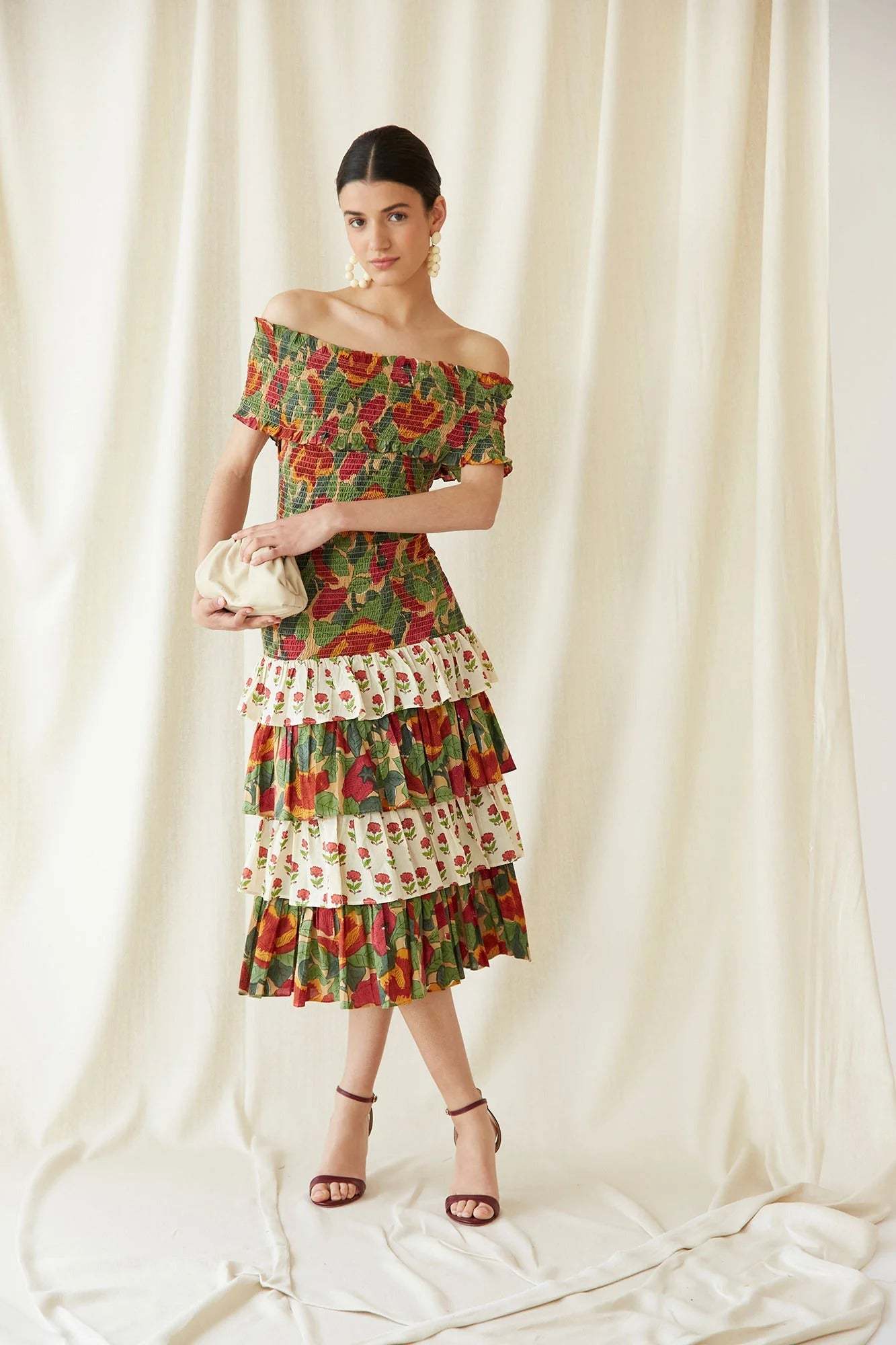 Multicolor May Midi Dress-ROVOLE