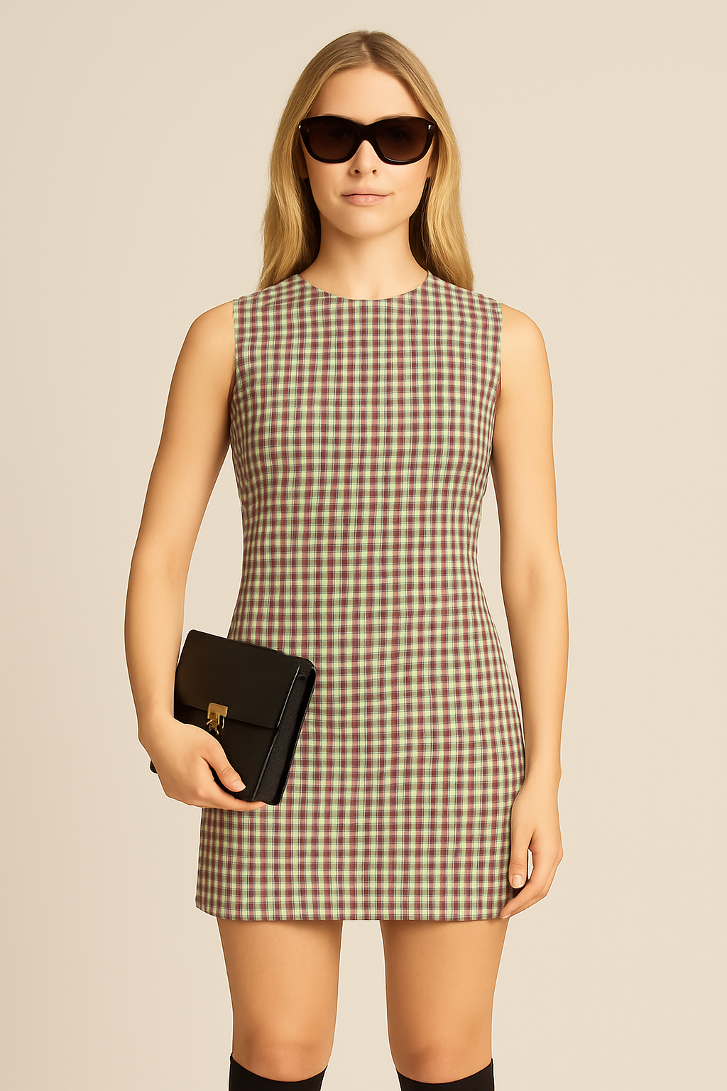 Rue du Bac Check Sheath Dress