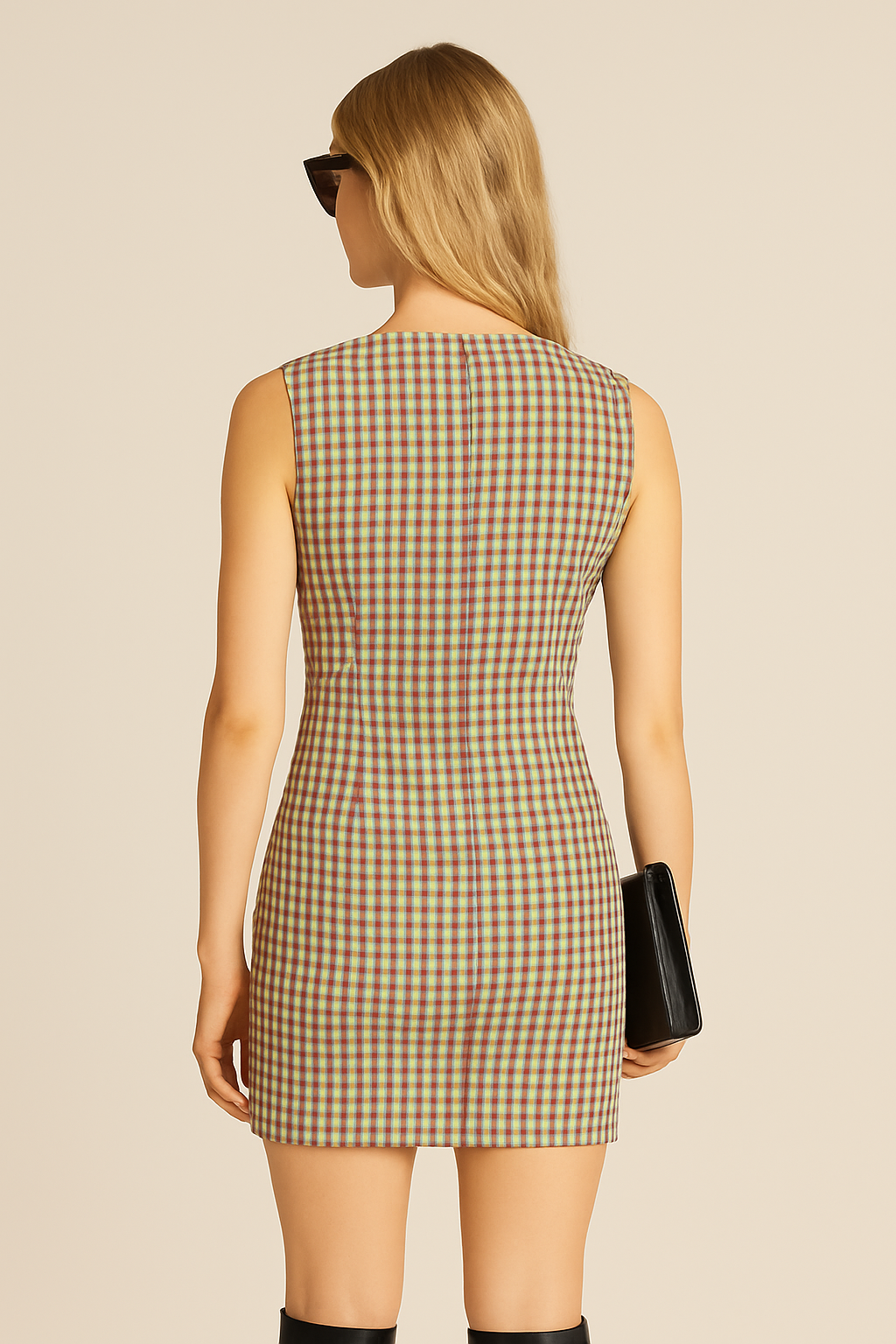 Rue du Bac Check Sheath Dress