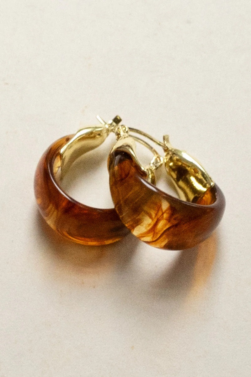 Amber Half Hoop Earrings-ROVOLE