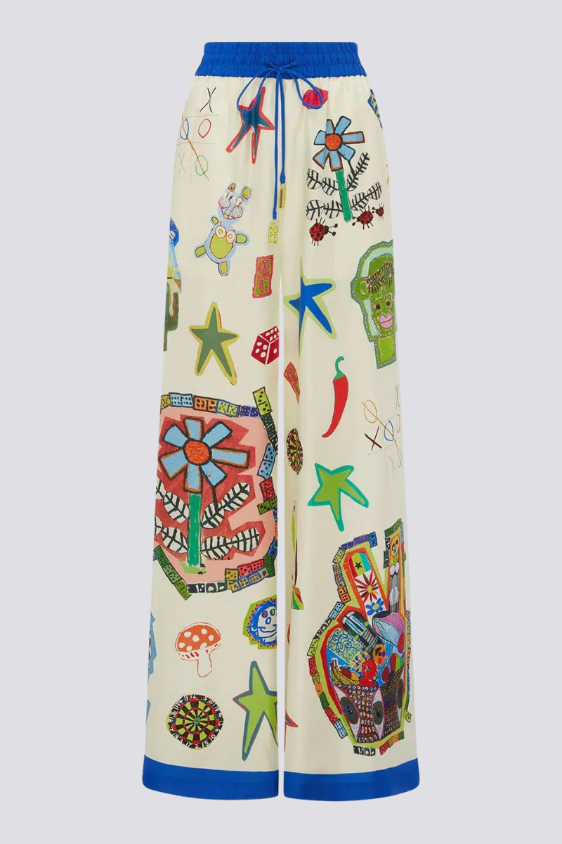 Clarette V Neck Patchwork Pants Set-ROVOLE