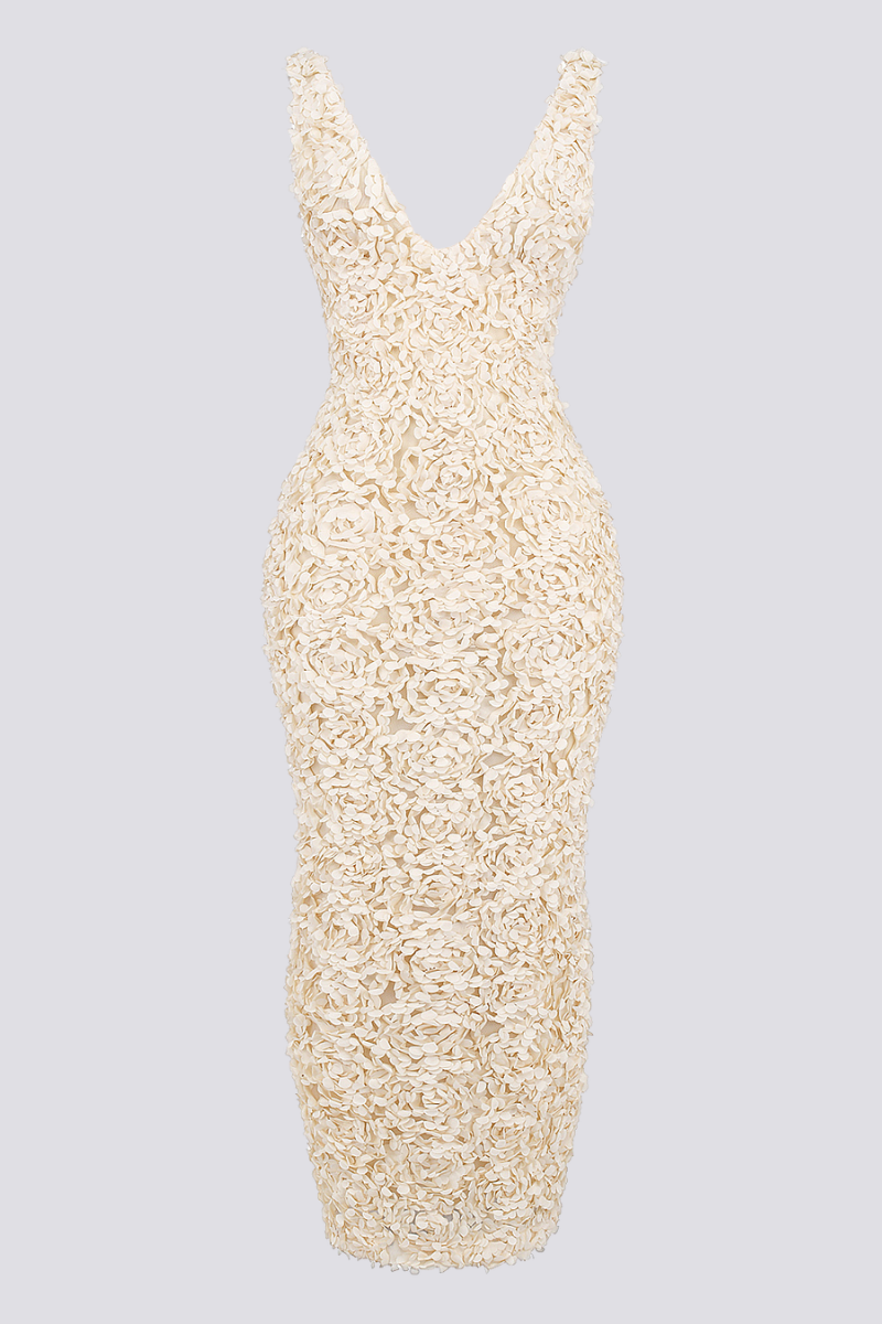 Cyprine Plunge Neck Backless Maxi Dress-ROVOLE