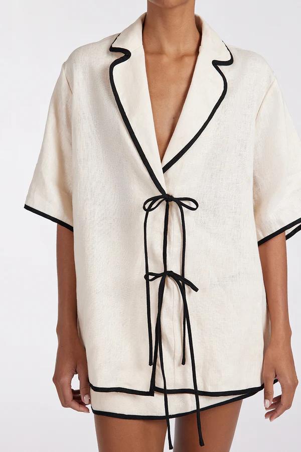 NOIR CREAM Skirt Set-ROVOLE